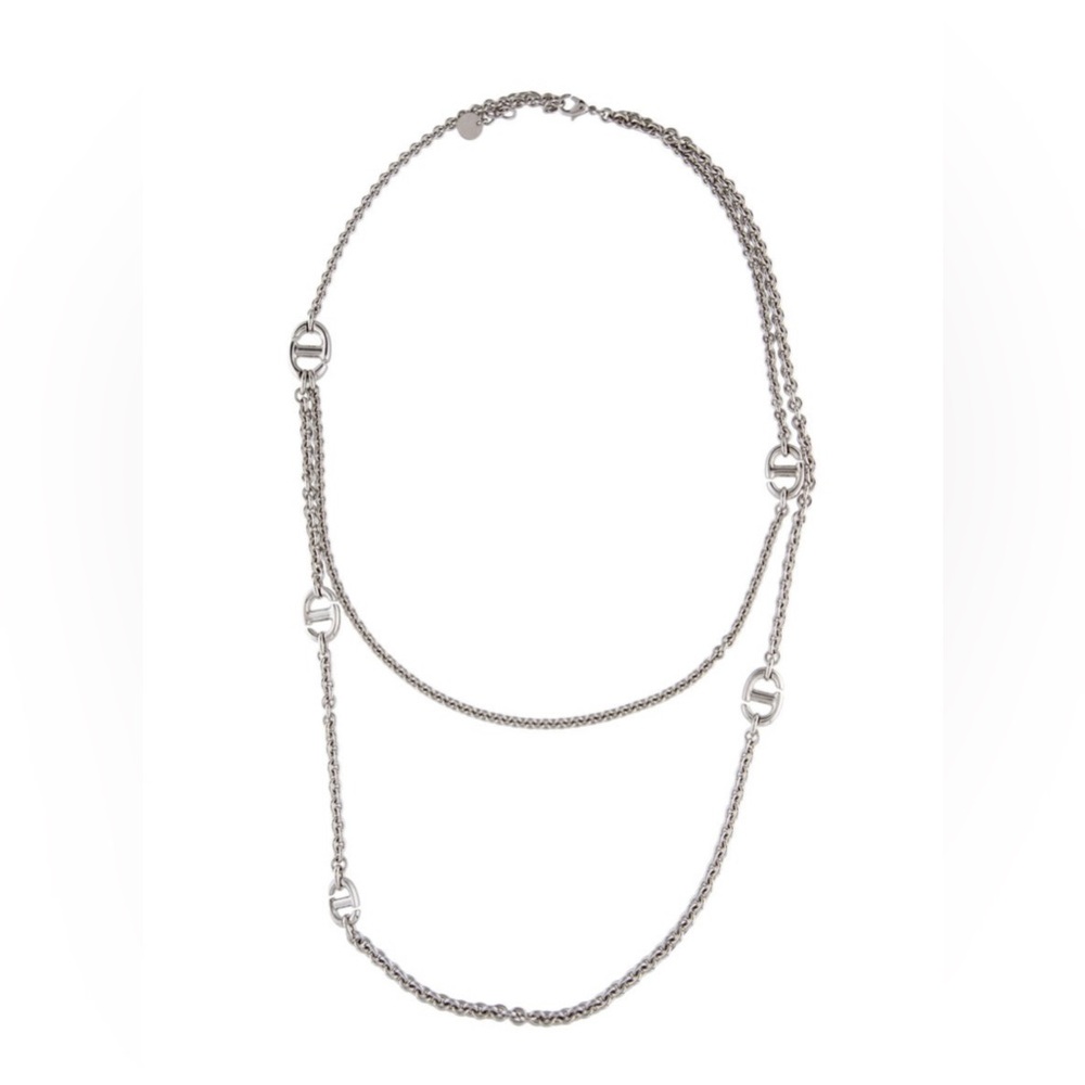 Christian Dior Silver CD Double Layer Chain - Picture 3 of 14